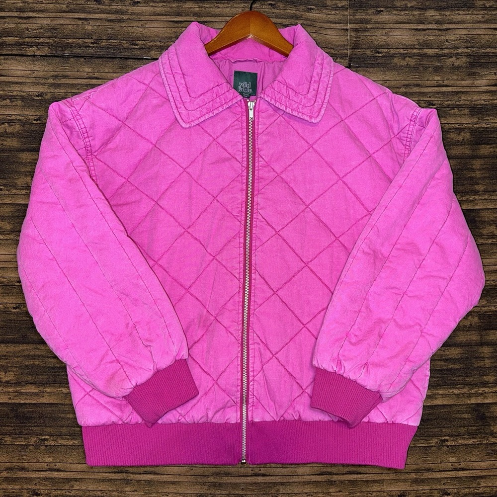 Wild Fable Women Jacket Wild Fable Woven Quilted Bomber Chore Coat Pink Size S
